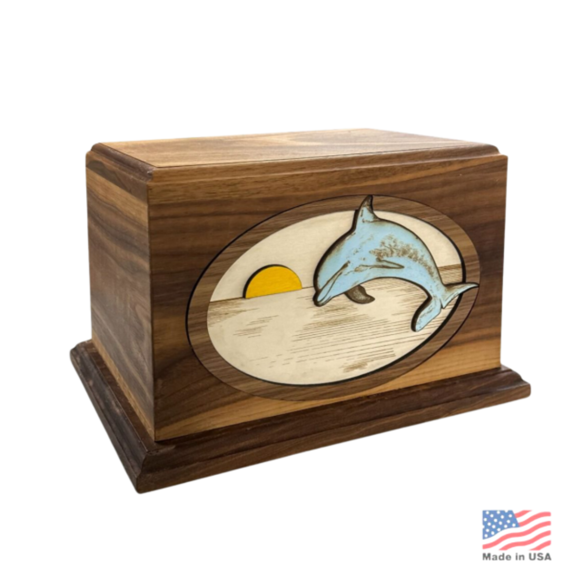 3D Dolphin in the Sunset Urn